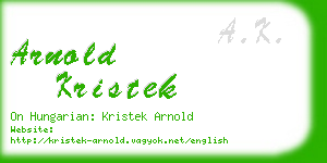 arnold kristek business card